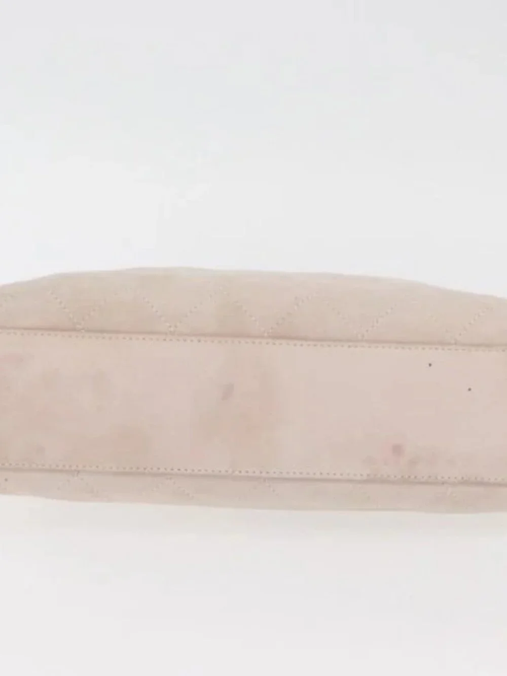 CHANEL Hand Bag Suede Pink Gold CC Auth BAZ810A
